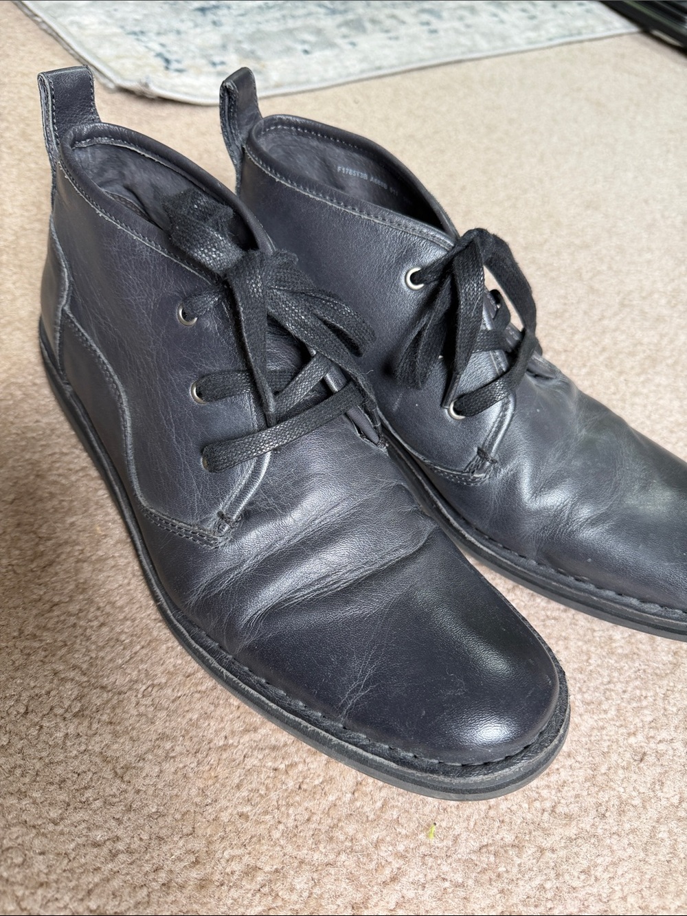 Men's Black Leather Lace-Up Chukka Boots